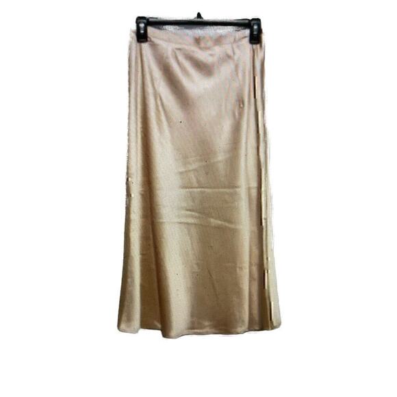 Midi Skirt Flowy Satin Pink Barbiecore Barbie A Line Zip Closure Size XL or 12 - Picture 3 of 6